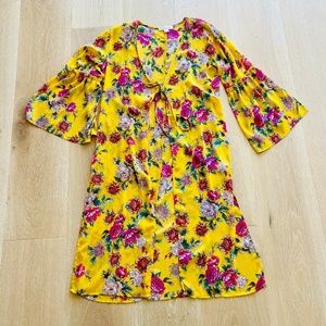 Band Of Gypsies Sheer Kimono Duster in Yellow Women's Size Small